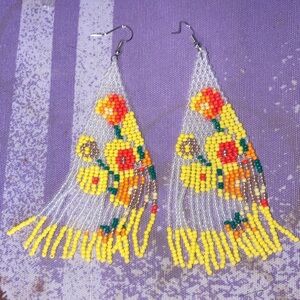 Handcrafted Beaded Floral Earrings